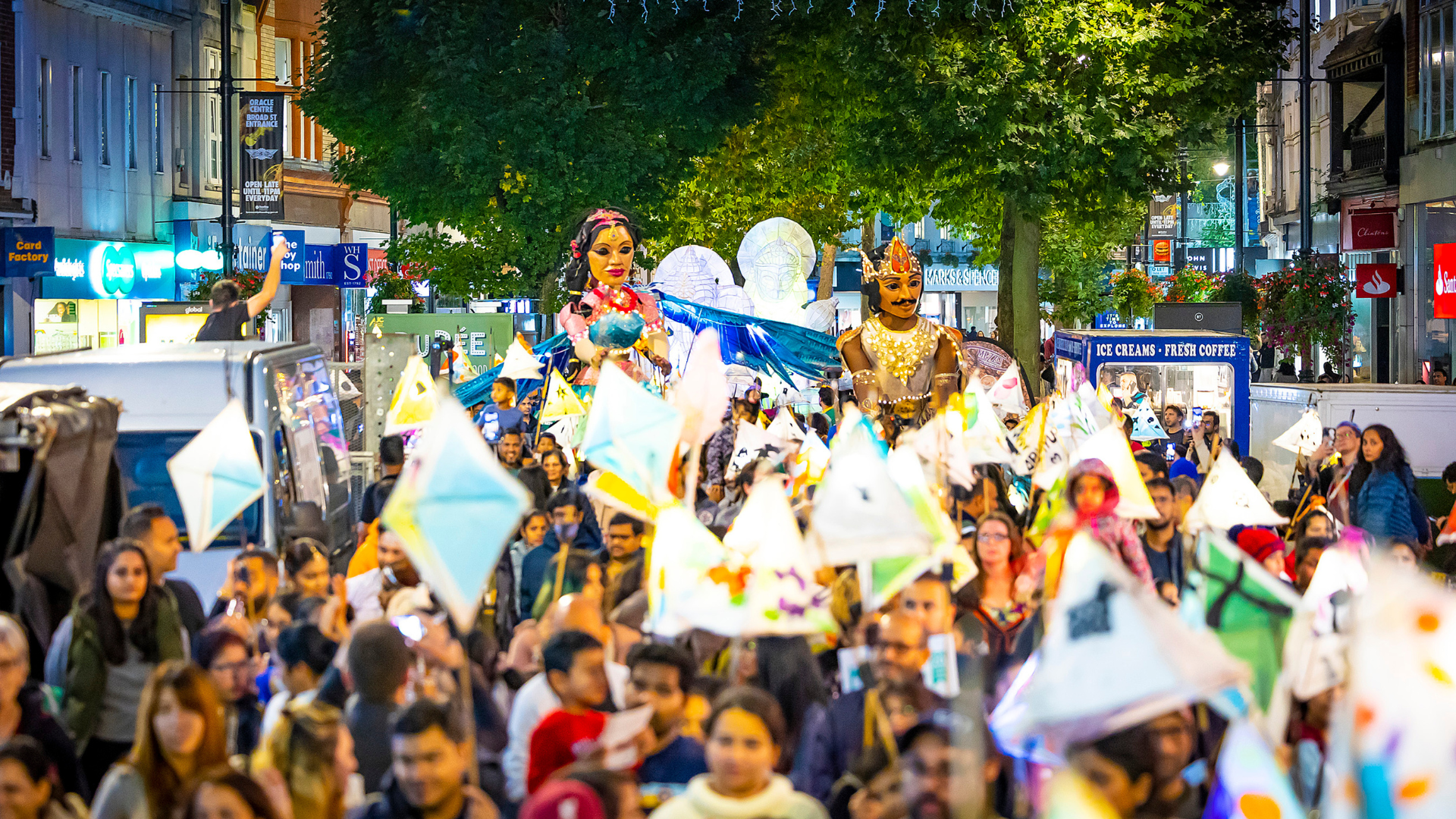 Diwali celebrations on Broad St, Reading